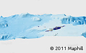 Flag Panoramic Map of Anguilla, single color outside, shaded relief sea, flag rotated