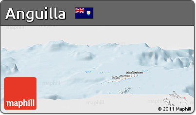 Gray Panoramic Map of Anguilla, single color outside