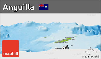Physical Panoramic Map of Anguilla, desaturated, land only