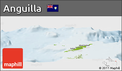 Physical Panoramic Map of Anguilla, lighten
