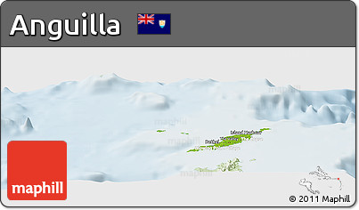 Physical Panoramic Map of Anguilla, lighten