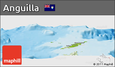Physical Panoramic Map of Anguilla, lighten, land only