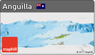 Physical Panoramic Map of Anguilla, lighten, semi-desaturated, land only