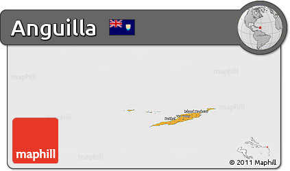 Political Panoramic Map of Anguilla, cropped outside
