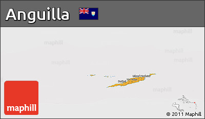 Political Panoramic Map of Anguilla, cropped outside