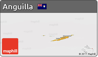 Political Panoramic Map of Anguilla, cropped outside