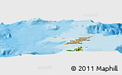 Political Panoramic Map of Anguilla, satellite outside, bathymetry sea