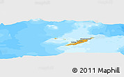 Political Panoramic Map of Anguilla, single color outside, bathymetry sea