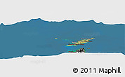 Satellite Panoramic Map of Anguilla, darken, desaturated, land only