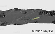 Satellite Panoramic Map of Anguilla, darken, desaturated