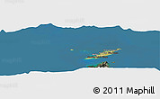 Satellite Panoramic Map of Anguilla, darken, semi-desaturated, land only
