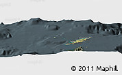 Satellite Panoramic Map of Anguilla, darken, semi-desaturated