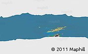 Satellite Panoramic Map of Anguilla, desaturated, land only