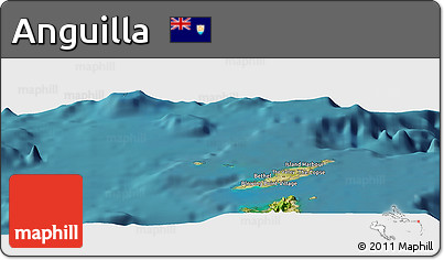 Satellite Panoramic Map of Anguilla