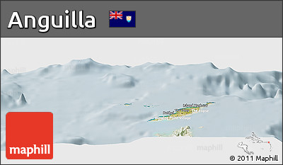 Satellite Panoramic Map of Anguilla, lighten