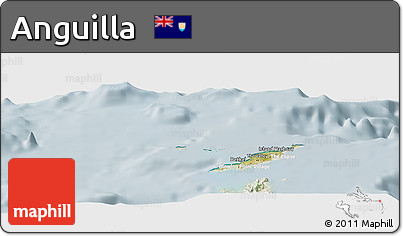 Satellite Panoramic Map of Anguilla, lighten