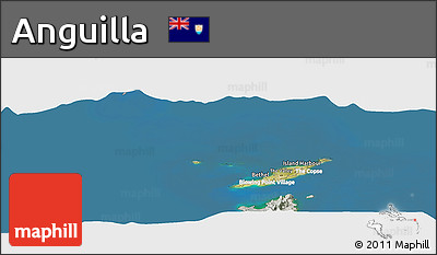Satellite Panoramic Map of Anguilla, lighten, semi-desaturated, land only