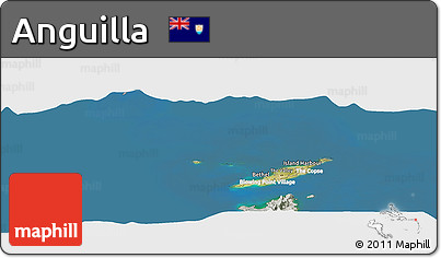 Satellite Panoramic Map of Anguilla, lighten, semi-desaturated, land only