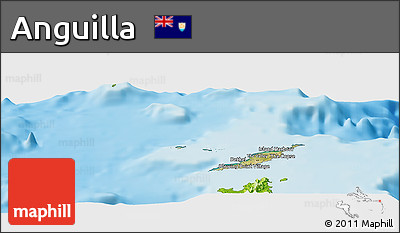 Satellite Panoramic Map of Anguilla, physical outside