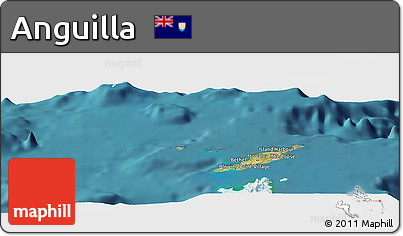 Satellite Panoramic Map of Anguilla, political outside, satellite sea