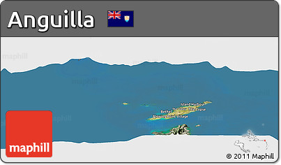 Satellite Panoramic Map of Anguilla, semi-desaturated, land only