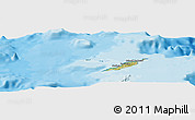Satellite Panoramic Map of Anguilla, single color outside, bathymetry sea, shaded relief sea