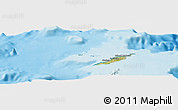Satellite Panoramic Map of Anguilla, single color outside, shaded relief sea