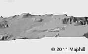 Shaded Relief Panoramic Map of Anguilla, darken, desaturated