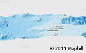 Shaded Relief Panoramic Map of Anguilla, desaturated, land only