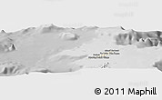 Shaded Relief Panoramic Map of Anguilla, desaturated