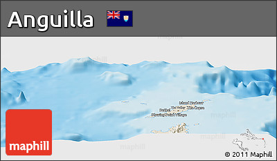 Shaded Relief Panoramic Map of Anguilla