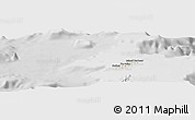 Shaded Relief Panoramic Map of Anguilla, lighten, desaturated