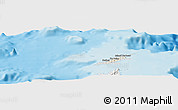 Shaded Relief Panoramic Map of Anguilla, lighten, semi-desaturated, land only