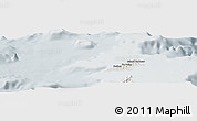 Shaded Relief Panoramic Map of Anguilla, lighten, semi-desaturated