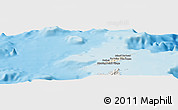 Shaded Relief Panoramic Map of Anguilla, semi-desaturated, land only