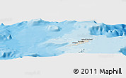 Shaded Relief Panoramic Map of Anguilla, single color outside, bathymetry sea, shaded relief sea