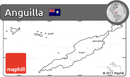 Blank Simple Map of Anguilla, cropped outside