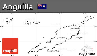 Blank Simple Map of Anguilla