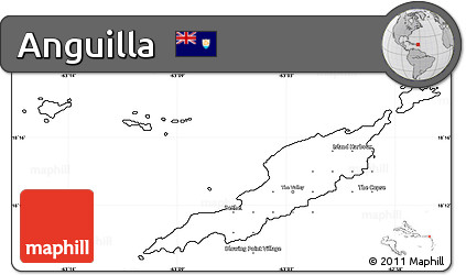 Blank Simple Map of Anguilla