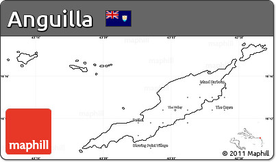 Blank Simple Map of Anguilla