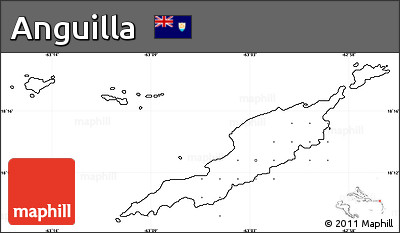 Blank Simple Map of Anguilla, no labels