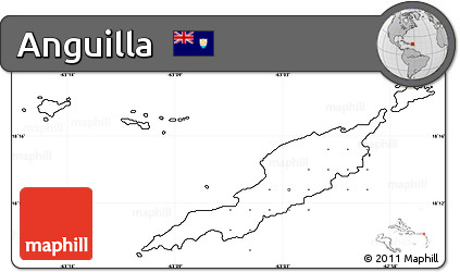 Blank Simple Map of Anguilla, no labels