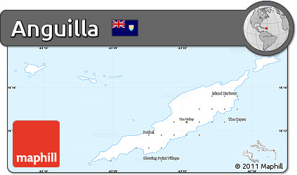 Classic Style Simple Map of Anguilla