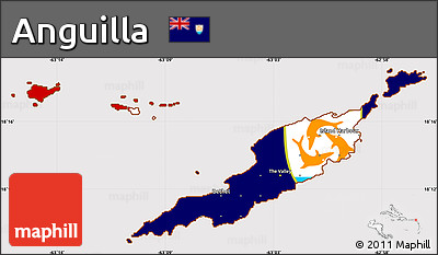 Flag Simple Map of Anguilla, flag centered