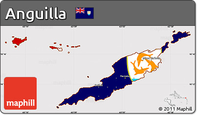 Flag Simple Map of Anguilla, flag centered