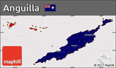 Flag Simple Map of Anguilla, flag aligned to the middle