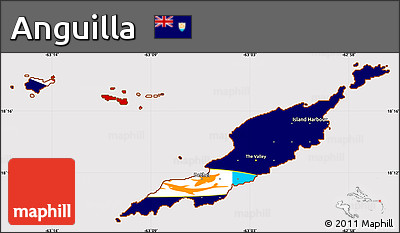 Flag Simple Map of Anguilla, flag rotated
