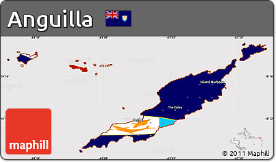 Flag Simple Map of Anguilla, flag rotated