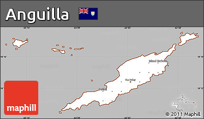Gray Simple Map of Anguilla, cropped outside