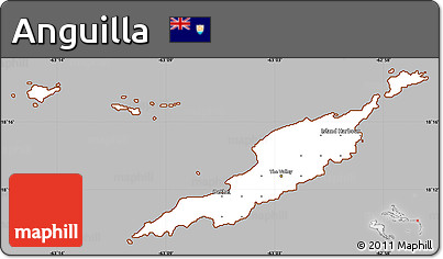 Gray Simple Map of Anguilla, cropped outside